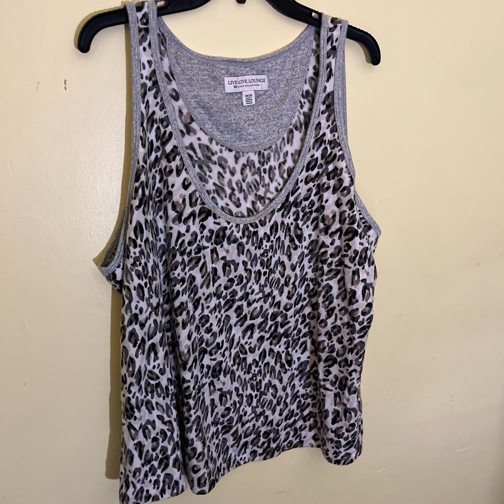 Live Love Lounge Leopard Print Tank Top 3XL